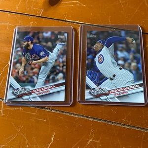 World Series Cards 2016 Cubs - Arrieta & Chapman